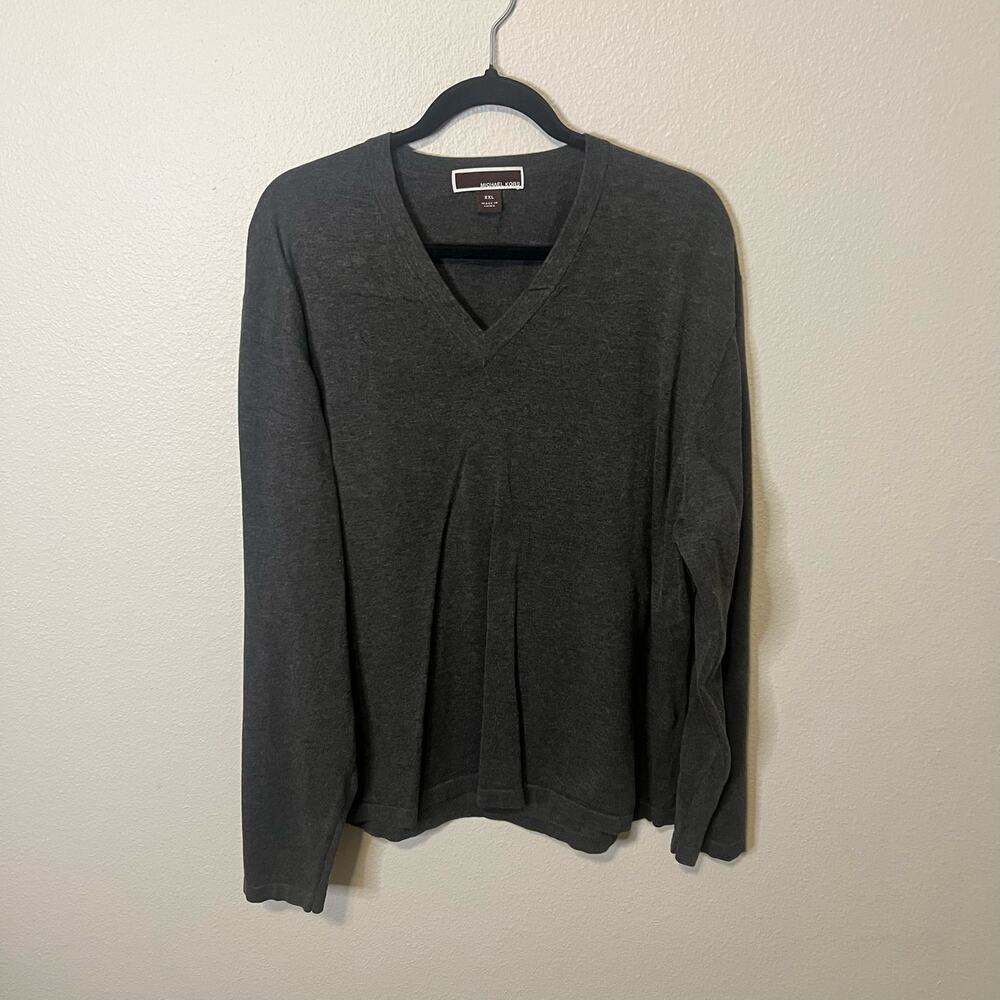 Michael Kors Charcoal Gray V-Neck Pullover Sweater Size XXL